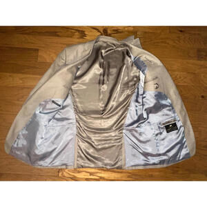 Paul Betenly Sill & Cashmere Blazer Men Size 44L Beige Two Button Double Vented